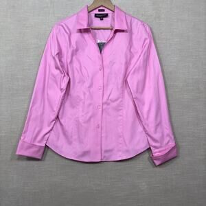 Nwt Jones New York Womens Pink Non-Iron Button Shirt Size 12 Collection Platinum
